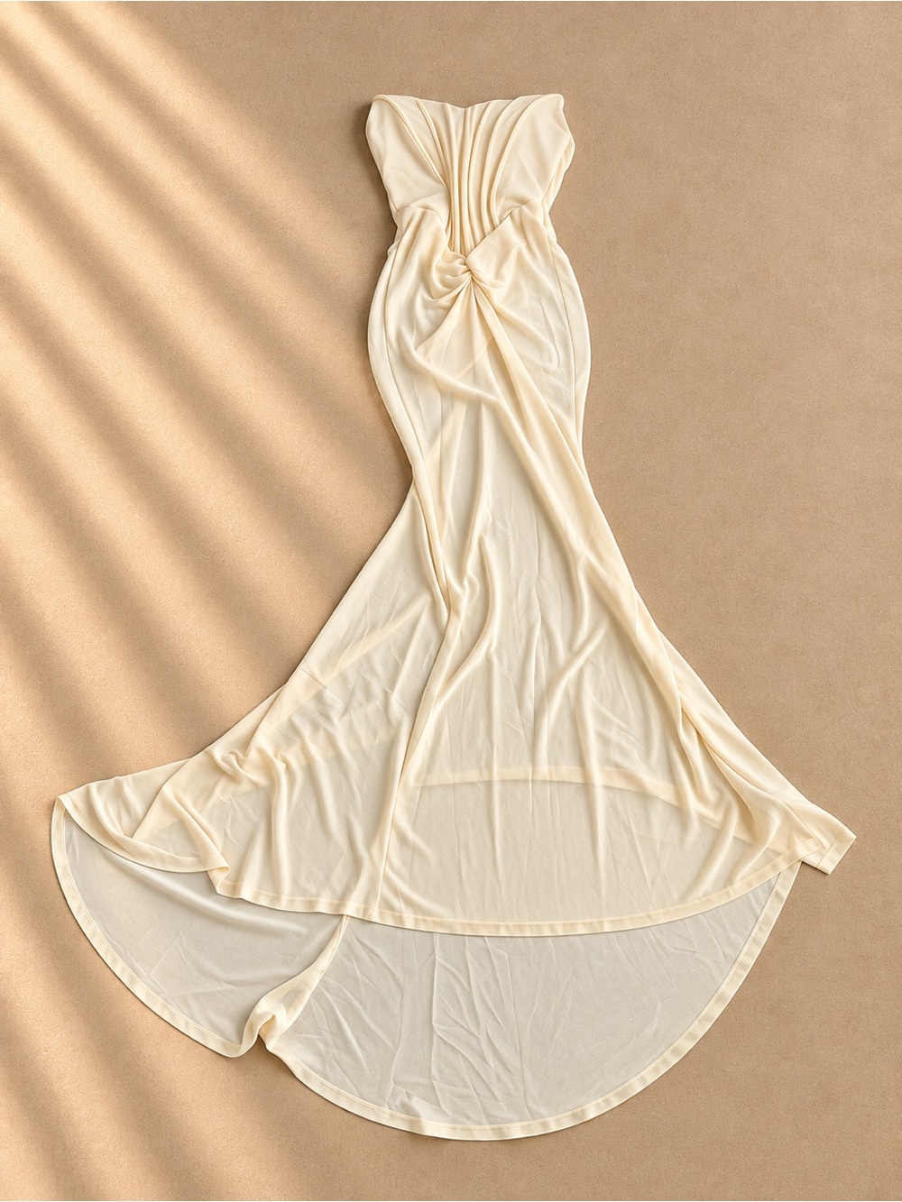 Strapless Cream Mesh Corset Gown (never worn)